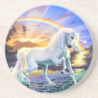 Posavasos De Arenisca Unicornio del arco iris