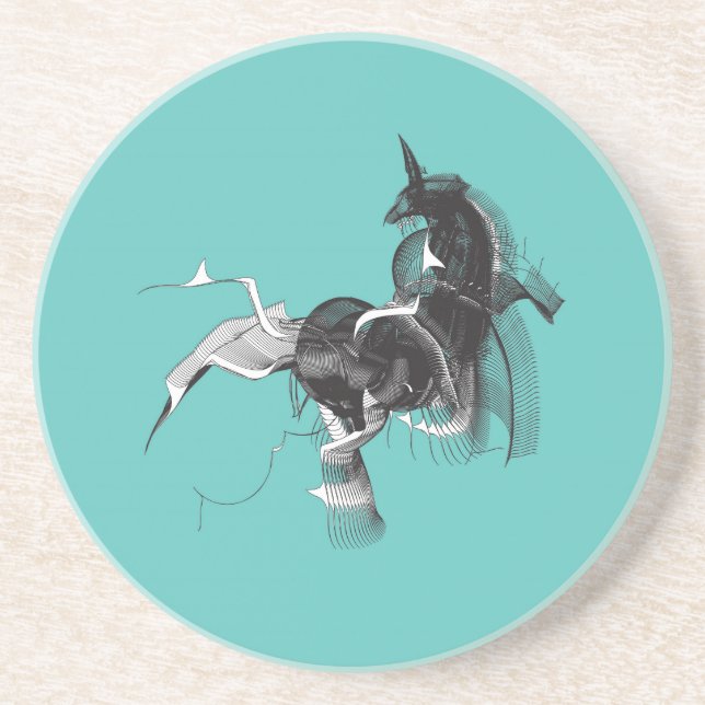 Posavasos De Arenisca Unicornio digital (Frente)