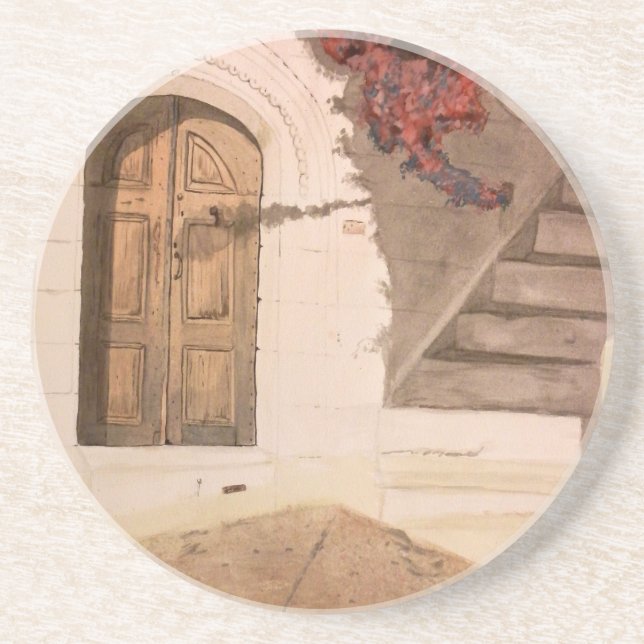 Posavasos De Arenisca Vacaciones griegas (Frente)