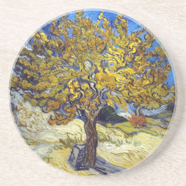 Posavasos De Arenisca Van Gogh Mulberry Tree Impresionsionist Art (Frente)