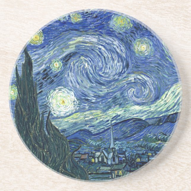 Posavasos De Arenisca Van Gogh - Noche estrellada (Frente)