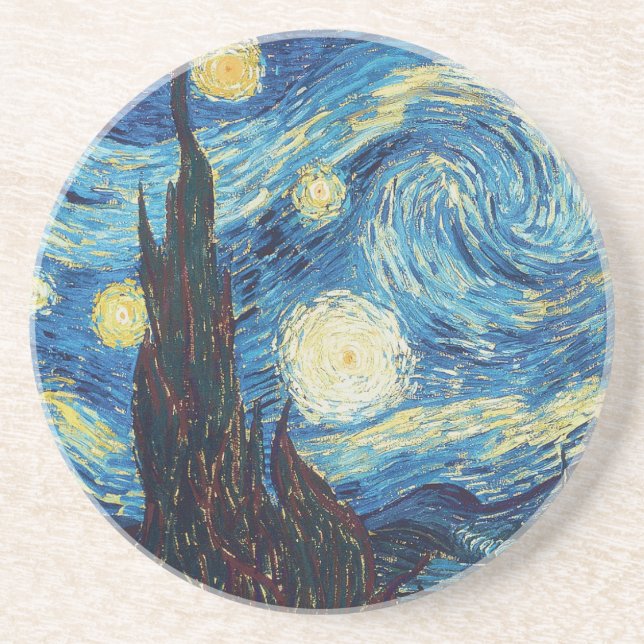 Posavasos De Arenisca Van Gogh Starry Night Classic Impresionsionist Art (Frente)