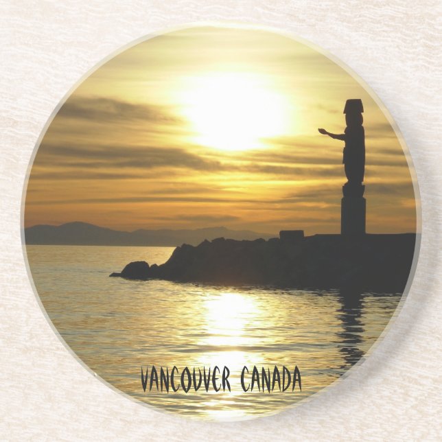 Posavasos De Arenisca Vancouver Souvenir Coasters Vancouver Sunset Gifts (Frente)