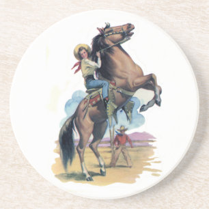 Posavasos De Arenisca Vaquera en caballo