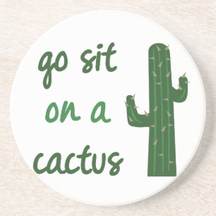 Posavasos De Arenisca Vaya se sientan en un cactus