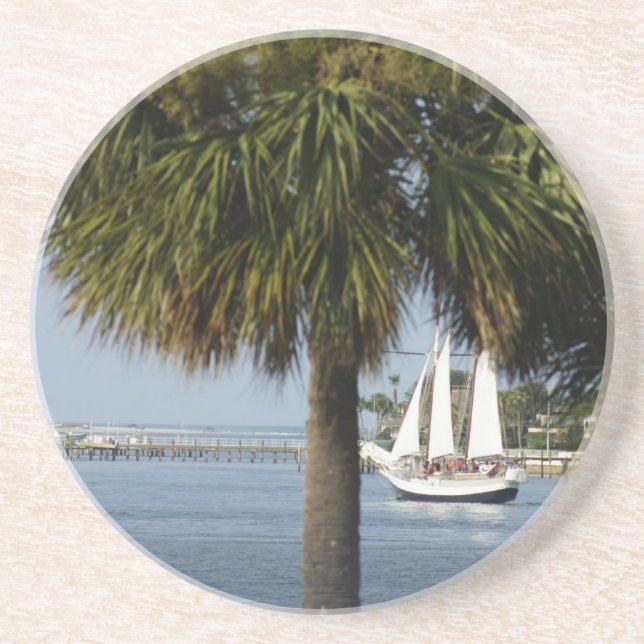 Posavasos De Arenisca Vela tropical (Frente)