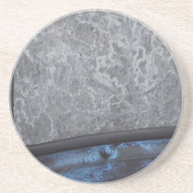 Posavasos De Arenisca Ventana de pie de camión azul (Frente)