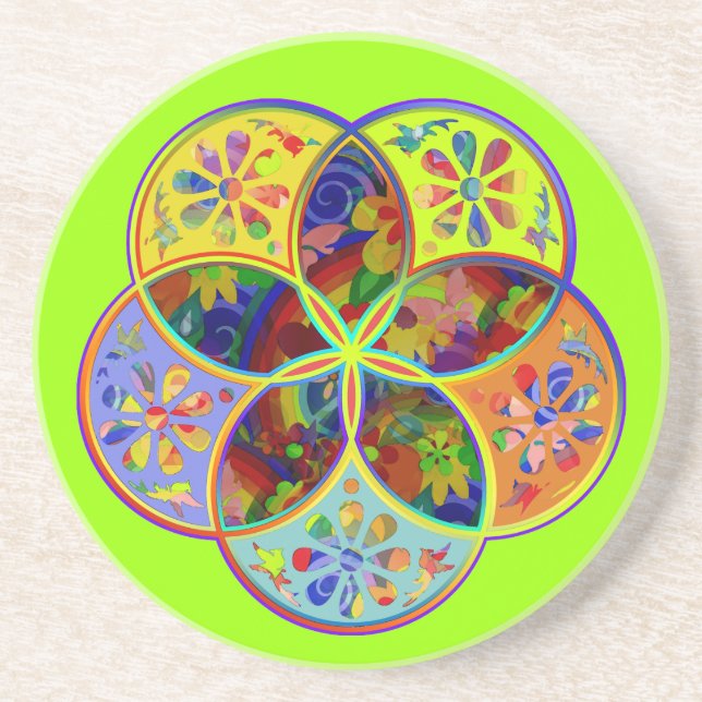 Posavasos De Arenisca Venus Flower of Love fineART Flower Power (Frente)