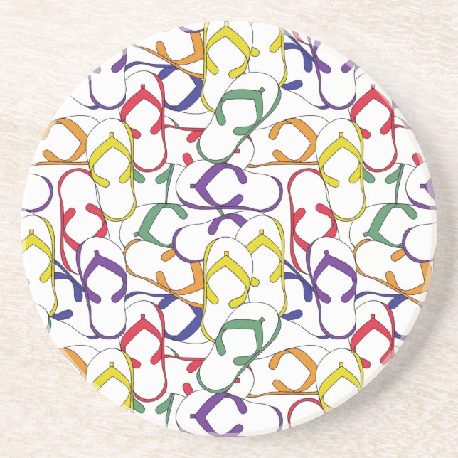 Posavasos De Arenisca Verano de los balanceos del modelo del flip-flop (Frente)