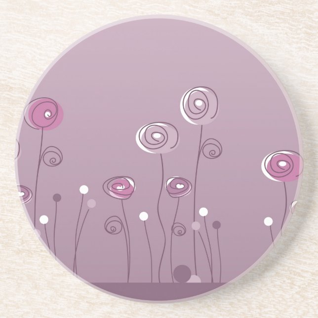 Posavasos De Arenisca Verano morado (Frente)