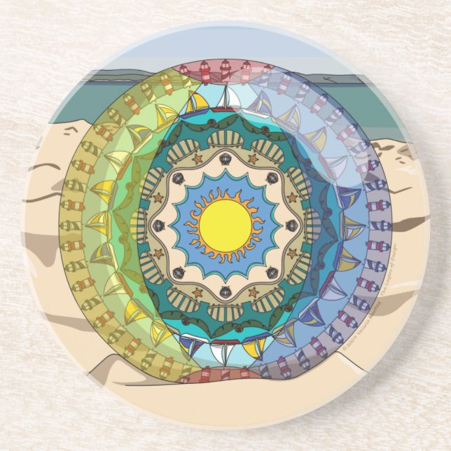 Posavasos De Arenisca Verano Sunshine Coaster (Frente)