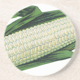 Posavasos De Arenisca Verduras de comida vintage Maíz blanco en la mazor
