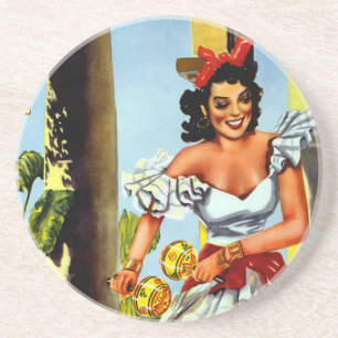 Posavasos De Arenisca Viaje de bailarina cubana