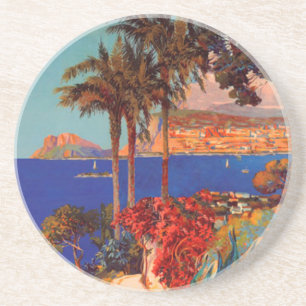 Posavasos De Arenisca Viaje de Vintage Antibes Cote D'Azur