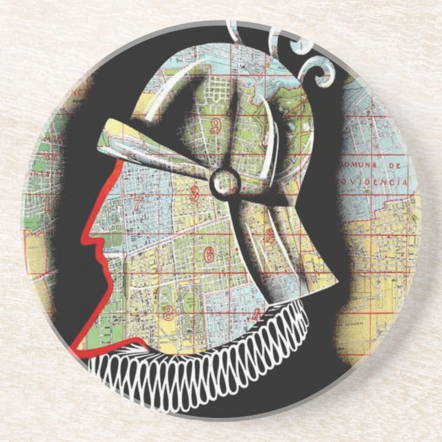 Posavasos De Arenisca Viaje en Santiago de Chile (Frente)