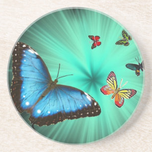 Posavasos De Arenisca Viaje hermoso de la mariposa