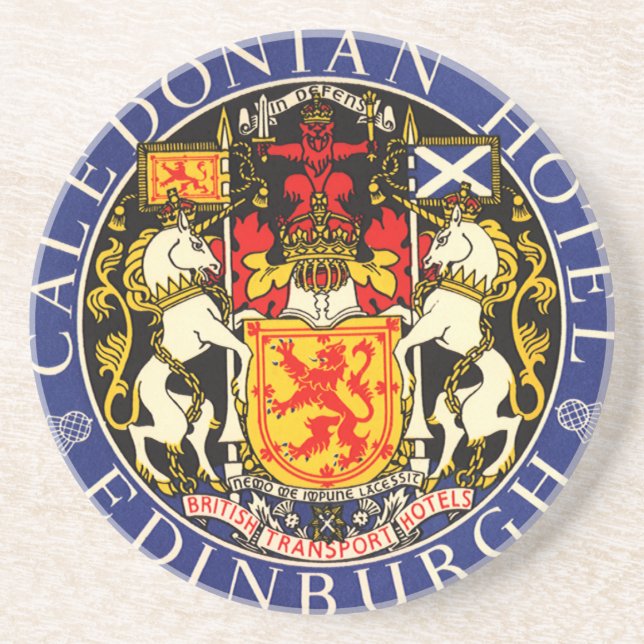 Posavasos De Arenisca Viajes de época Hotel Caledonian Edimburgo Escocia (Frente)