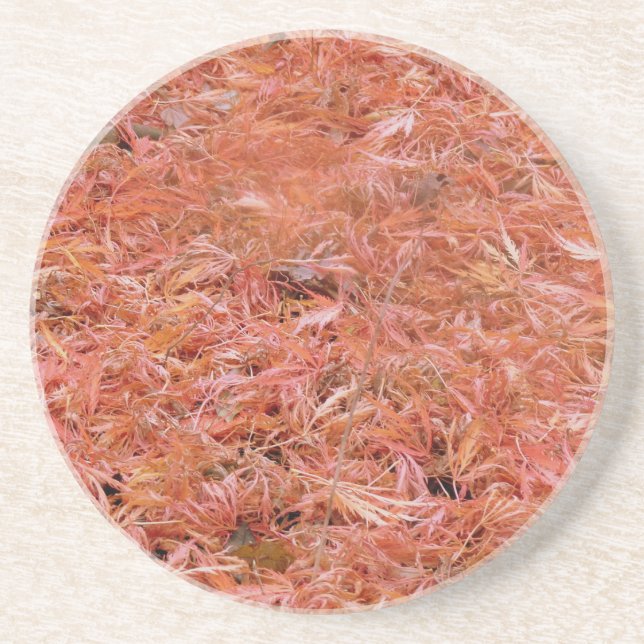 Posavasos De Arenisca Vibrantes hojas de otoño rojas (Frente)