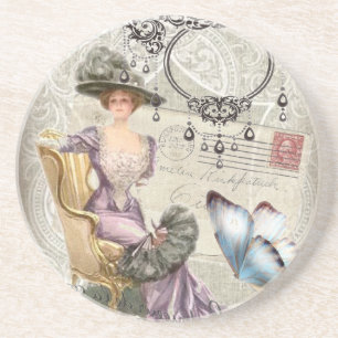 Posavasos De Arenisca victorian lamentable del vintage de la lámpara de