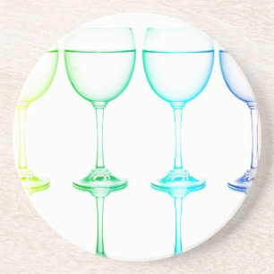 Posavasos De Arenisca Vidrios coloridos delante del fondo blanco