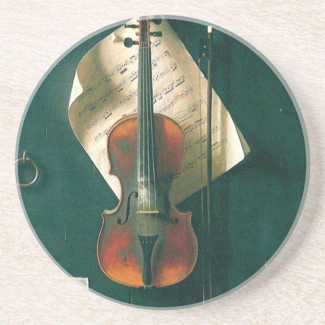 Posavasos De Arenisca Viejo violín por vida de William Michael Harnett (Frente)