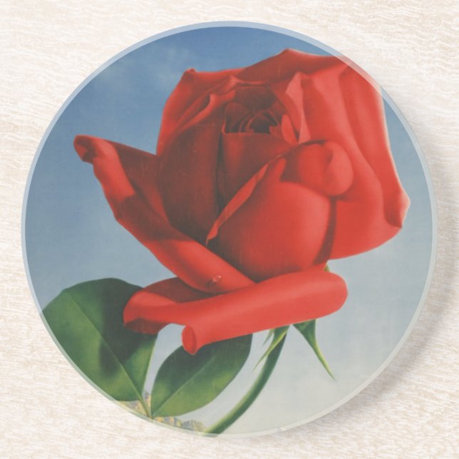 Posavasos De Arenisca Viñage Montreux Red Rose Suiza Lago Ginebra (Frente)