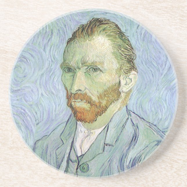 Posavasos De Arenisca Vincent van Gogh - Autoretrato Van Gogh en azul (Frente)