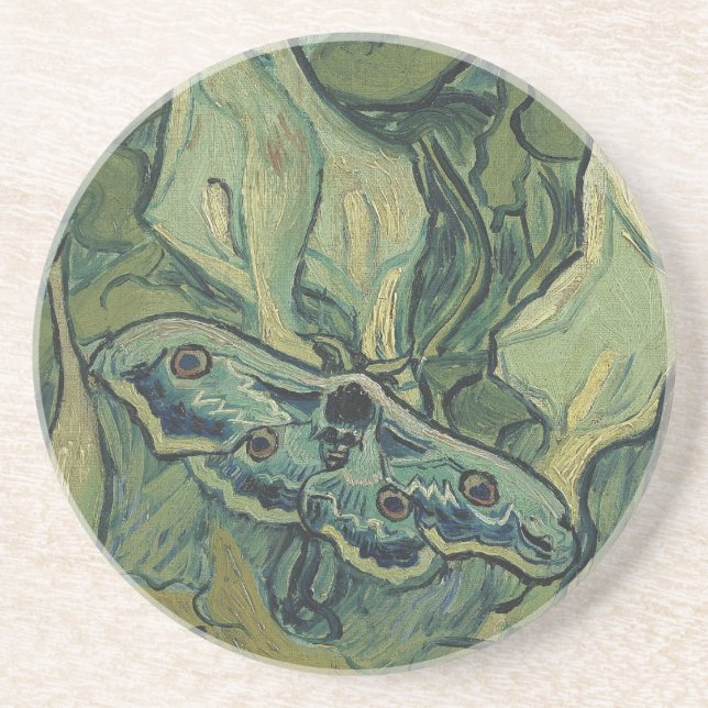 Posavasos De Arenisca Vincent van Gogh - Gran polilla pavón (Frente)