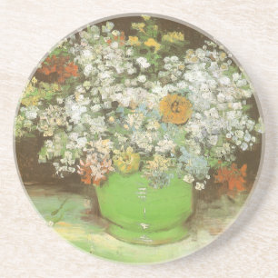 Posavasos De Arenisca Vincent van Gogh - Jarrón con zinnias y flores