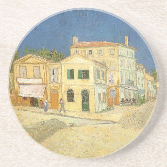 Posavasos De Arenisca Vincent van Gogh - La Casa Amarilla (La calle) (Frente)
