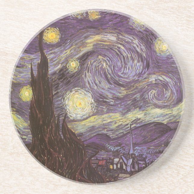 Posavasos De Arenisca Vincent van Gogh - Noche Starry (Frente)