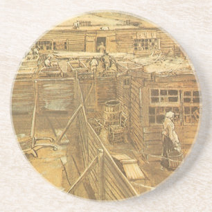 Posavasos De Arenisca Vincent van Gogh - Patio del carpintero y lavander
