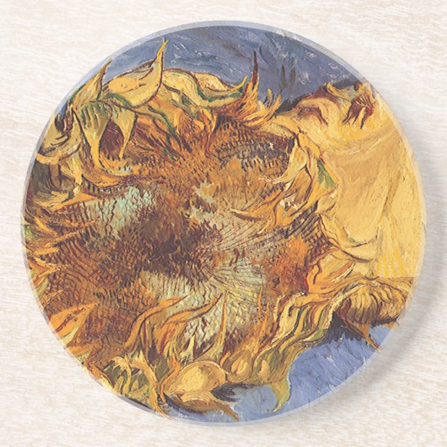 Posavasos De Arenisca Vincent van Gogh - Still Life: Dos girasoles corta (Frente)