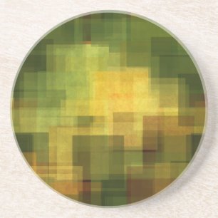 Posavasos De Arenisca vintage 2 geométricos abstractos coloridos del