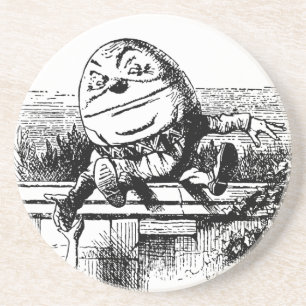 Posavasos De Arenisca Vintage Alice en Wonderland, Humpty Dumpty en la p