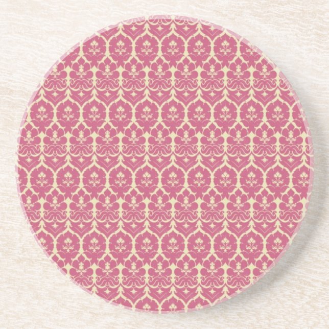 Posavasos De Arenisca Vintage Barroco Pink Flour Wallpaper