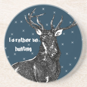 Posavasos De Arenisca Vintage Buck Coasters Prefiero estar cazando