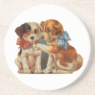 Posavasos De Arenisca Vintage lindo amor de San Valentín, dos tontos de