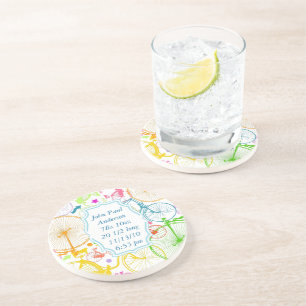Posavasos De Arenisca Vintage Moderna Bicicleta Colorful Coasters