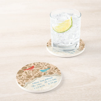 Posavasos De Arenisca Vintage Moderno Aves Vintage Colorful Coaster