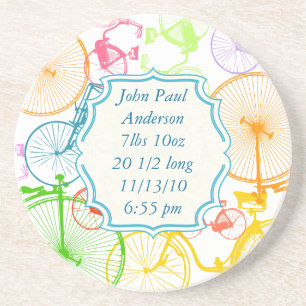 Posavasos De Arenisca Vintage Moderno Bicicleta Color brillante Neon Coa