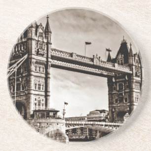 Posavasos De Arenisca Vintage Sepia London Tower Bridge