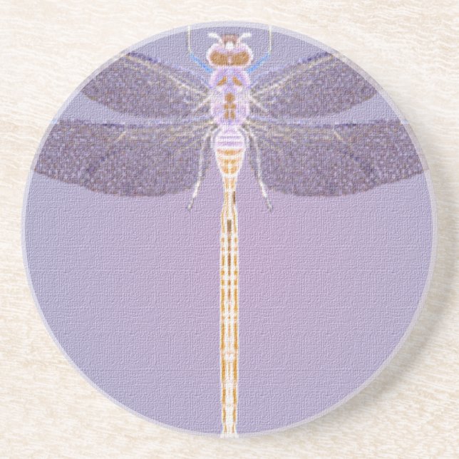 Posavasos De Arenisca Violet Dragonfly (Frente)