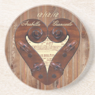 Posavasos De Arenisca Violin Scroll Heart