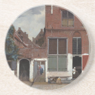 Posavasos De Arenisca Vista de casas en Delft La callejuela