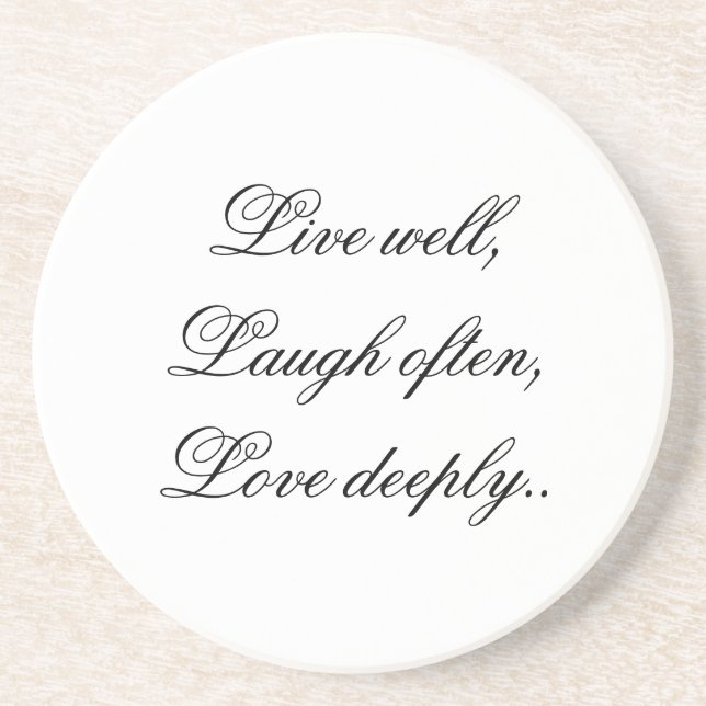 Posavasos De Arenisca Vive el práctico de costa del amor de la risa (Frente)