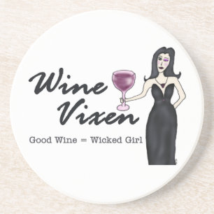 Posavasos De Arenisca Vixen "chica travieso " del vino