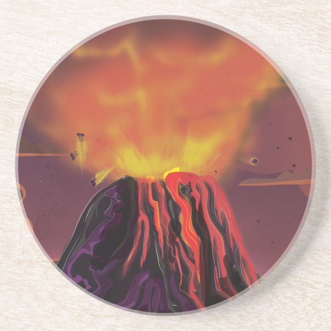 Posavasos De Arenisca Volcán México (Frente)