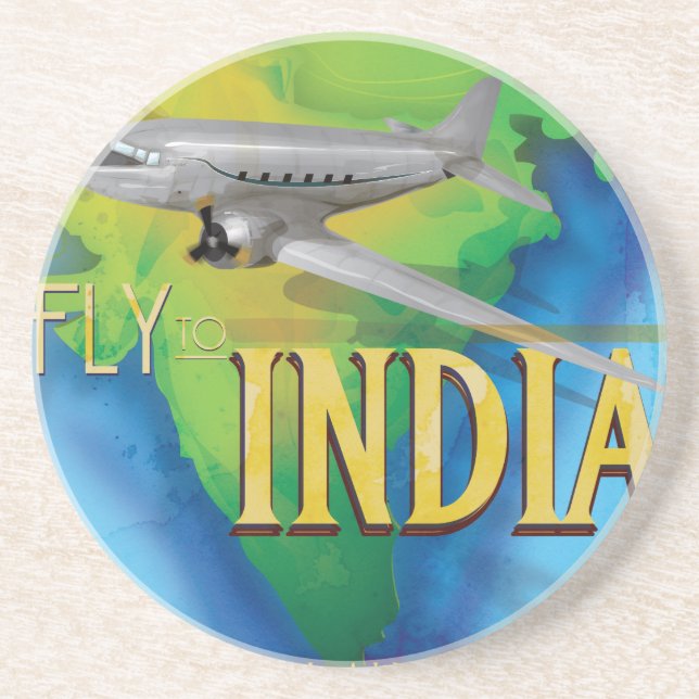 Posavasos De Arenisca Vuela a la India (Frente)