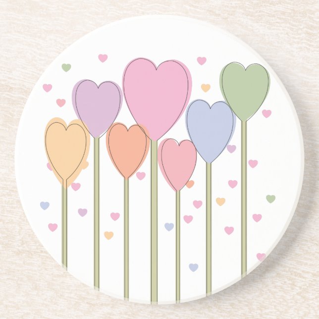 Posavasos De Arenisca Whimsical Heart Lollipops (Frente)